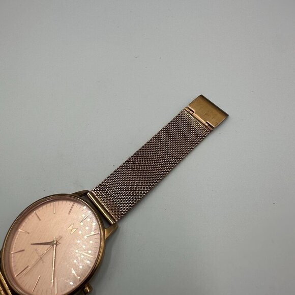 MVMT Hermosa Watch Women Rose Gold Tone 38MM Dial Mesh Band New Battery 8.5\